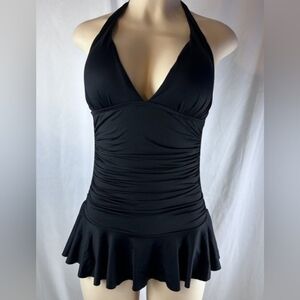 NWT Chaps One Piece Swimsuit Women's Black